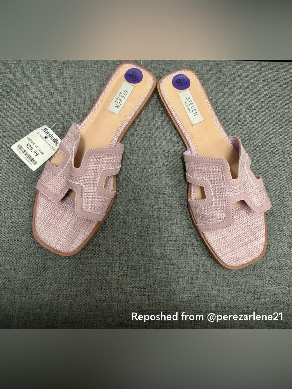 Steve Madden Pink Woven Slip-On Mules